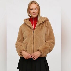 Vince Faux Fur Jacket w Hood